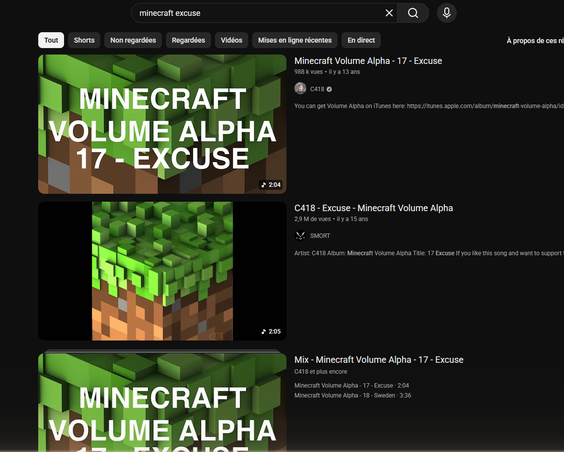 Couverture de remix dnb excuse minecraft